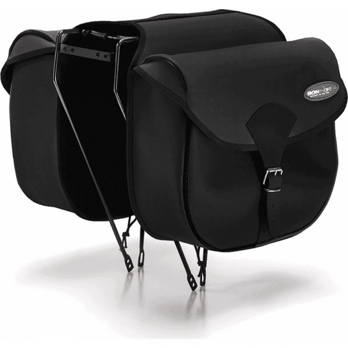 BONINBIKE Hintere Satteltasche aus schwarzem Kunstleder 26x11x33 cm - 1