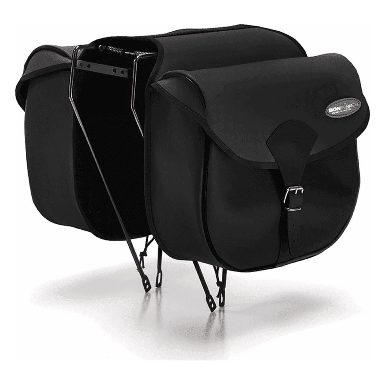 BONINBIKE Black Faux Leather Rear Saddle Bag 26x11x33 cm - 1