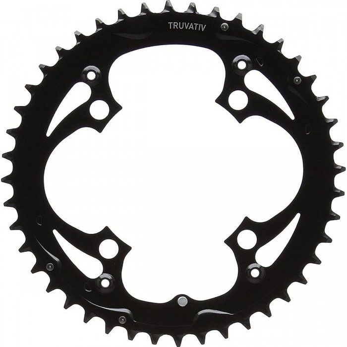 MTB Chainring 44T 104 BCD in Matte Black Steel and Aluminum for 9 Speed - 1