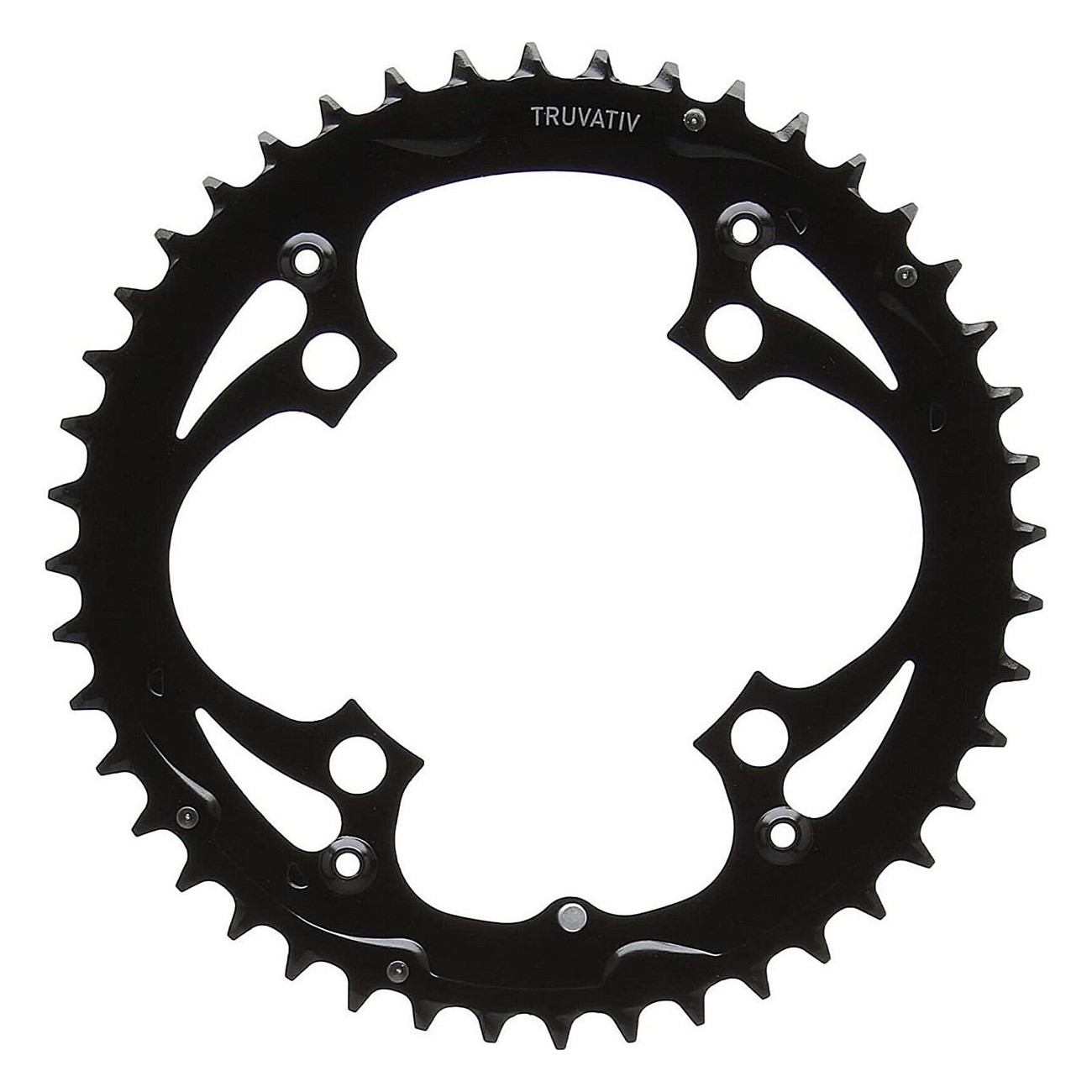 MTB Chainring 44T 104 BCD in Matte Black Steel and Aluminum for 9 Speed - 1