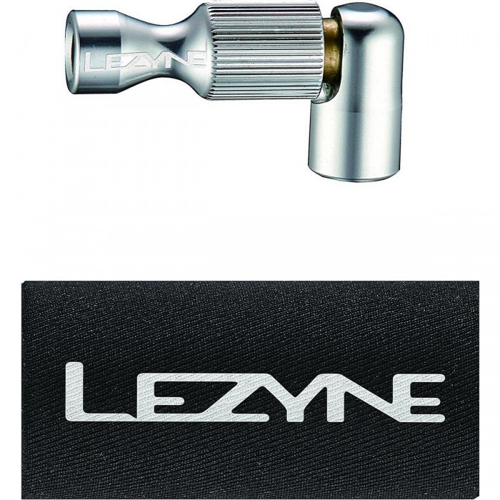 Lezyne CO2 Trigger Drive CNC Pumpe Kopf Silber - Aluminium Auslass für einfaches Aufpumpen - 1