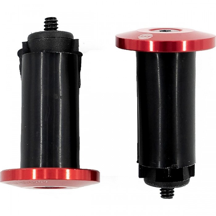 Red Aluminum and Rubber Handlebar End Caps - Compatible with 18-21 mm Bars - 1