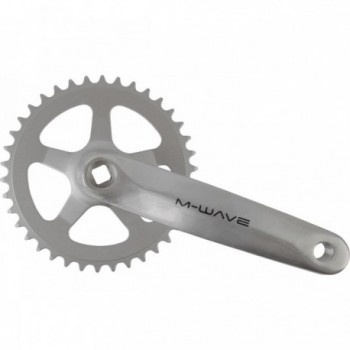 M-Wave 1-Speed Crankset Aluminum and Steel 38T, 170mm, Silver, JIS - 1