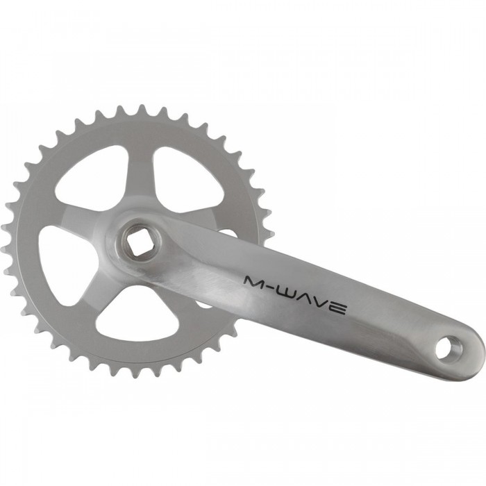 Guarnitura M-Wave 1 Velocità in Alluminio e Acciaio 38T, 170mm, Argento, JIS - 1 - Guarnitura - 0887539024833