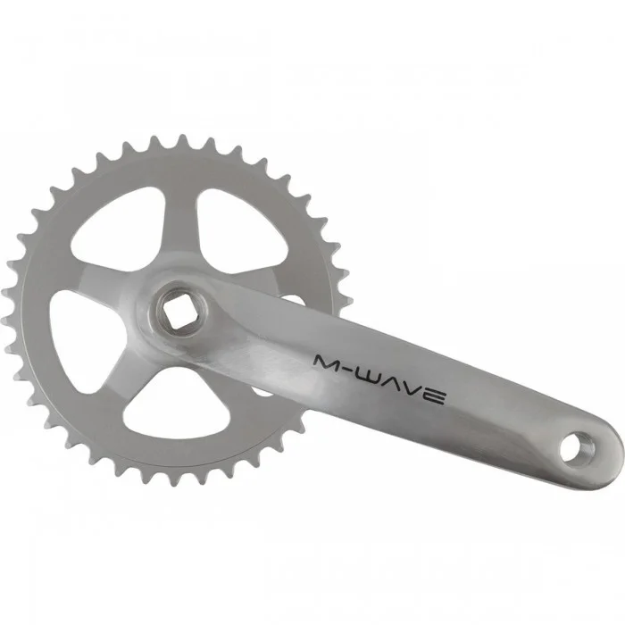 M-Wave 1-Gang Kurbel aus Aluminium und Stahl 38T, 170mm, Silber, JIS - 1