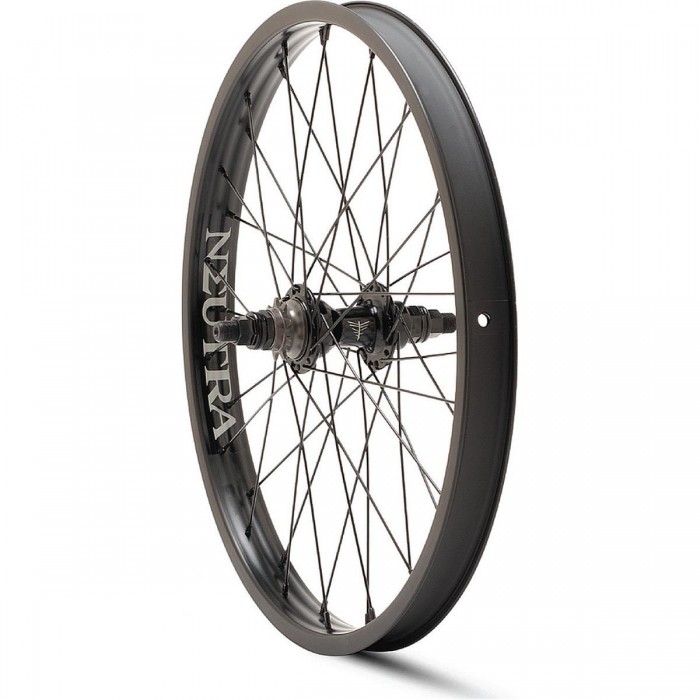 Green Rear Wheel with 9 Tooth Hub and Black Double Wall - 1