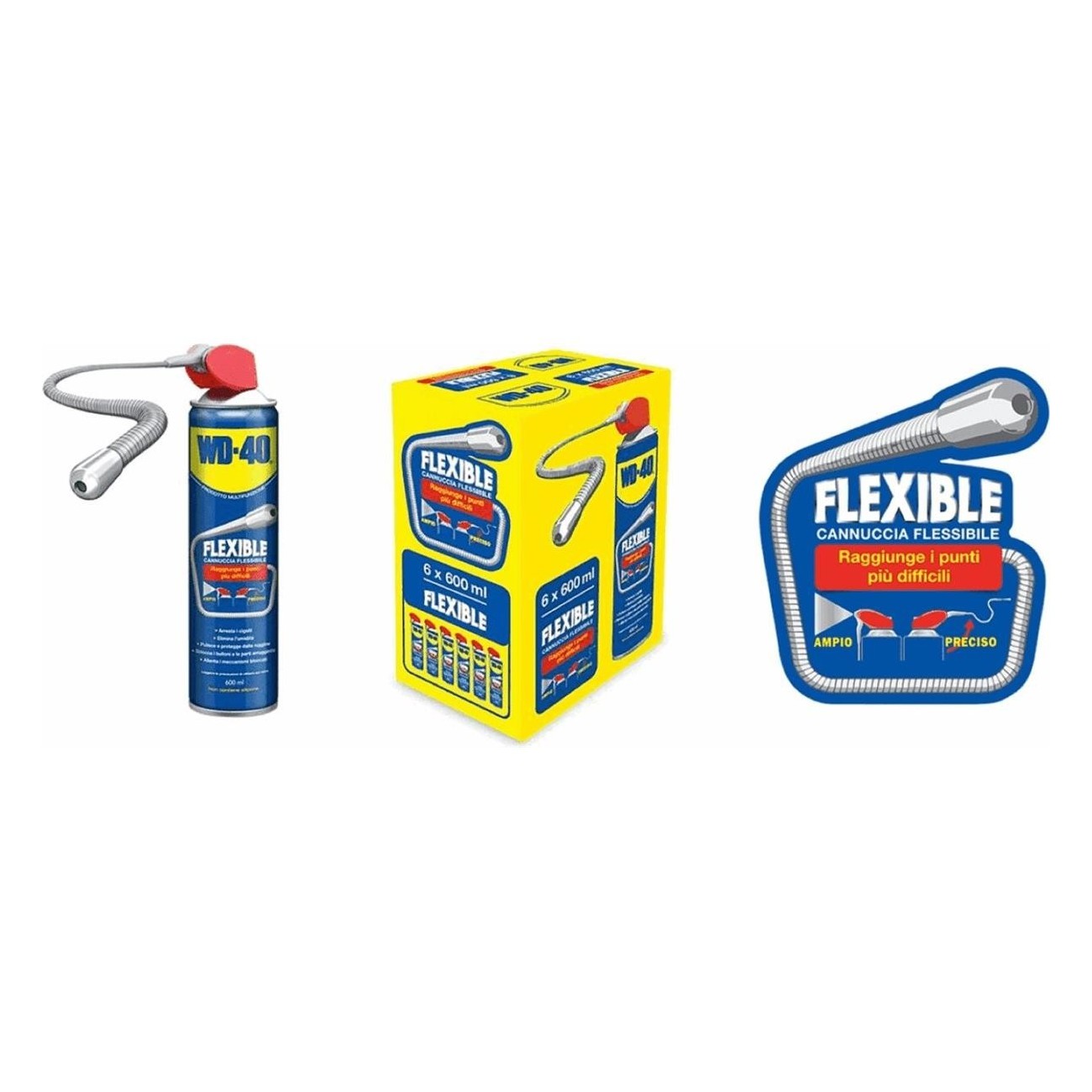 WD-40 Lubrificante Multifunzione 600ml con Cannuccia Flessibile Bi-Spray - 1 - Lubrificanti e olio - 5032227394483