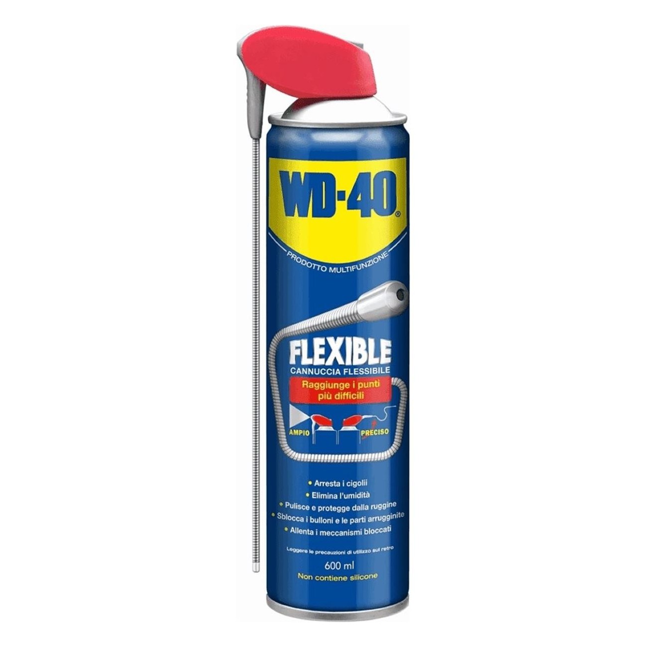 WD-40 Lubrificante Multifunzione 600ml con Cannuccia Flessibile Bi-Spray - 4 - Lubrificanti e olio - 5032227394483