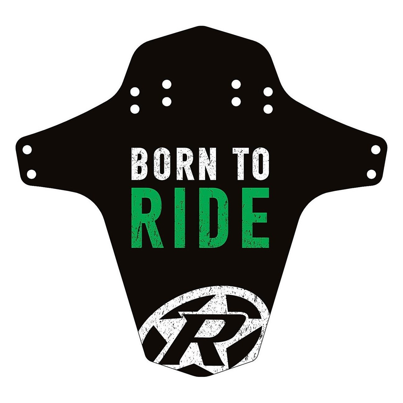 Born to Ride Reverse Fender for Bicycle - Black/Neon Green, Front & Rear Mount - 1