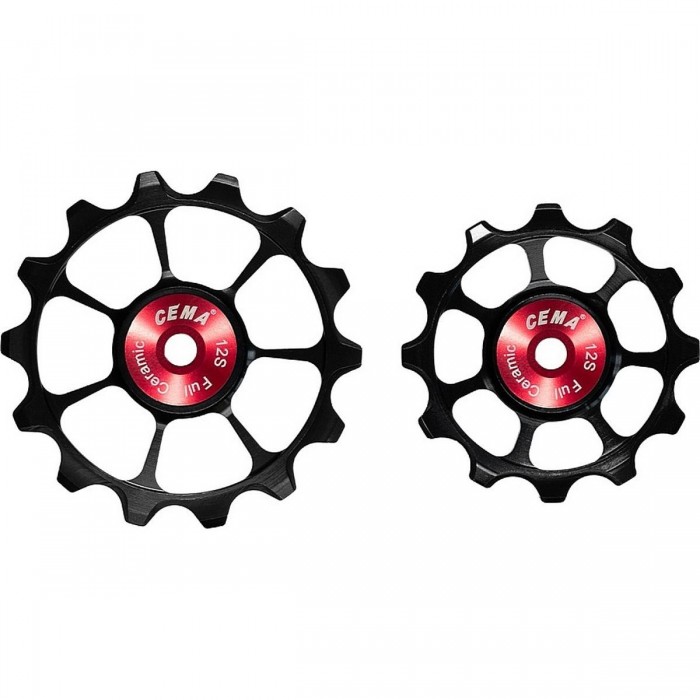 Cema Ceramic Shift Pulleys for Shimano 105/Ultegra (12-14T) - Black - 1