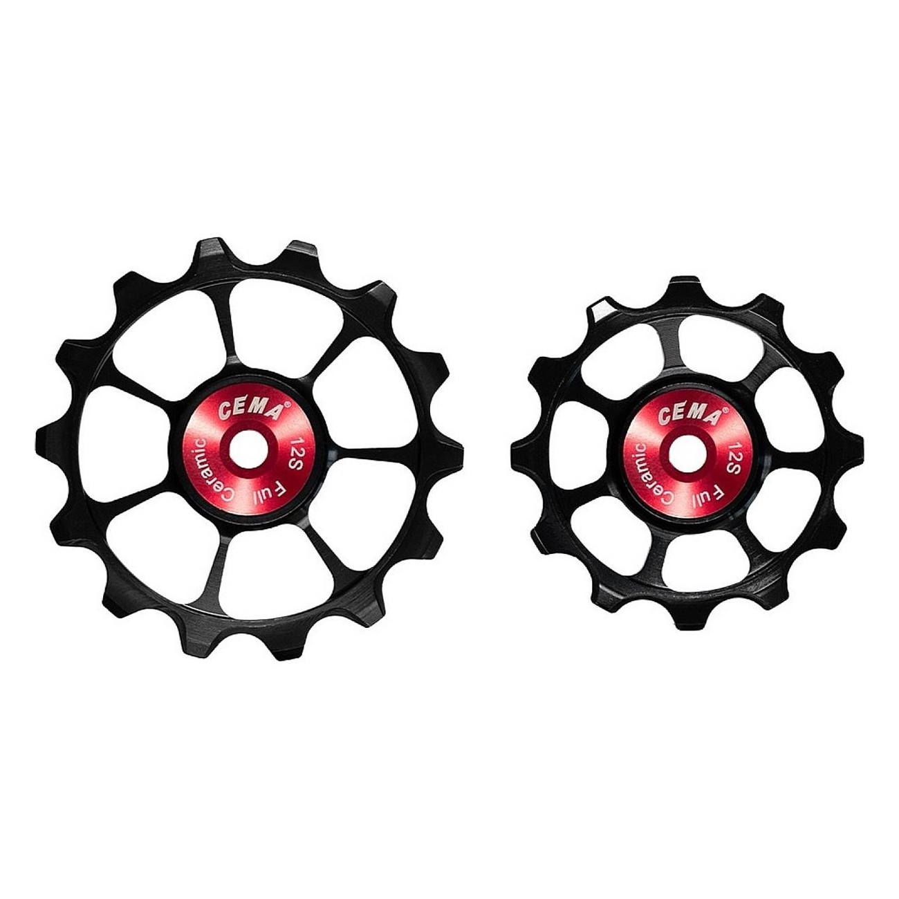 Cema Ceramic Shift Pulleys for Shimano 105/Ultegra (12-14T) - Black - 1