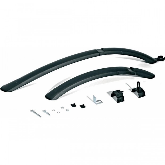 Bellelli Quick Fix 24/26 Black Mudguards - Front and Rear Pair for Bicycles - 1