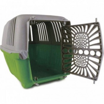 Pet Box Peggy 47x29x33cm Grün/Grau - Transportbox für Haustiere bis 10kg - 1