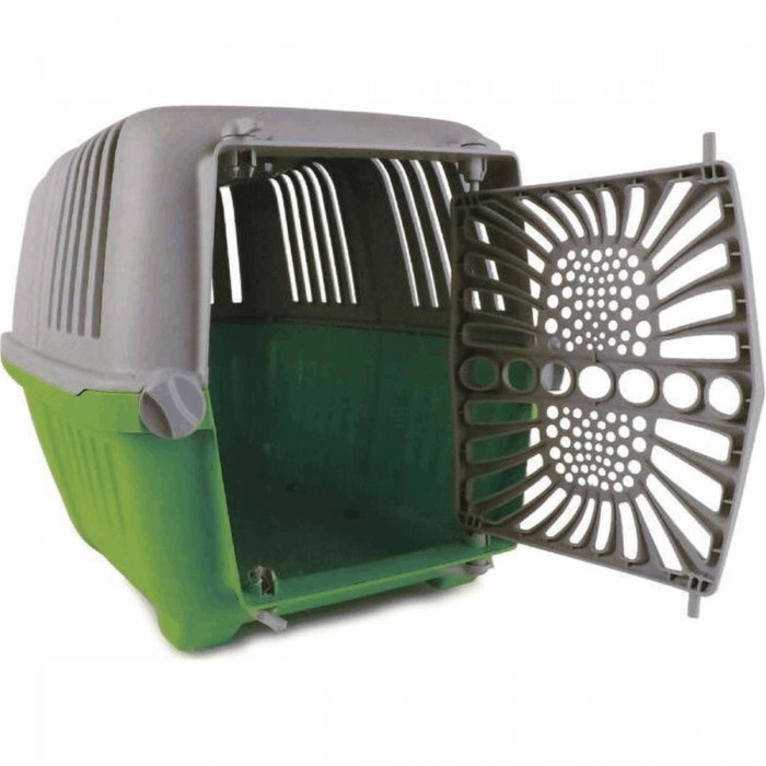 Pet Box Peggy 47x29x33cm Grün/Grau - Transportbox für Haustiere bis 10kg - 1