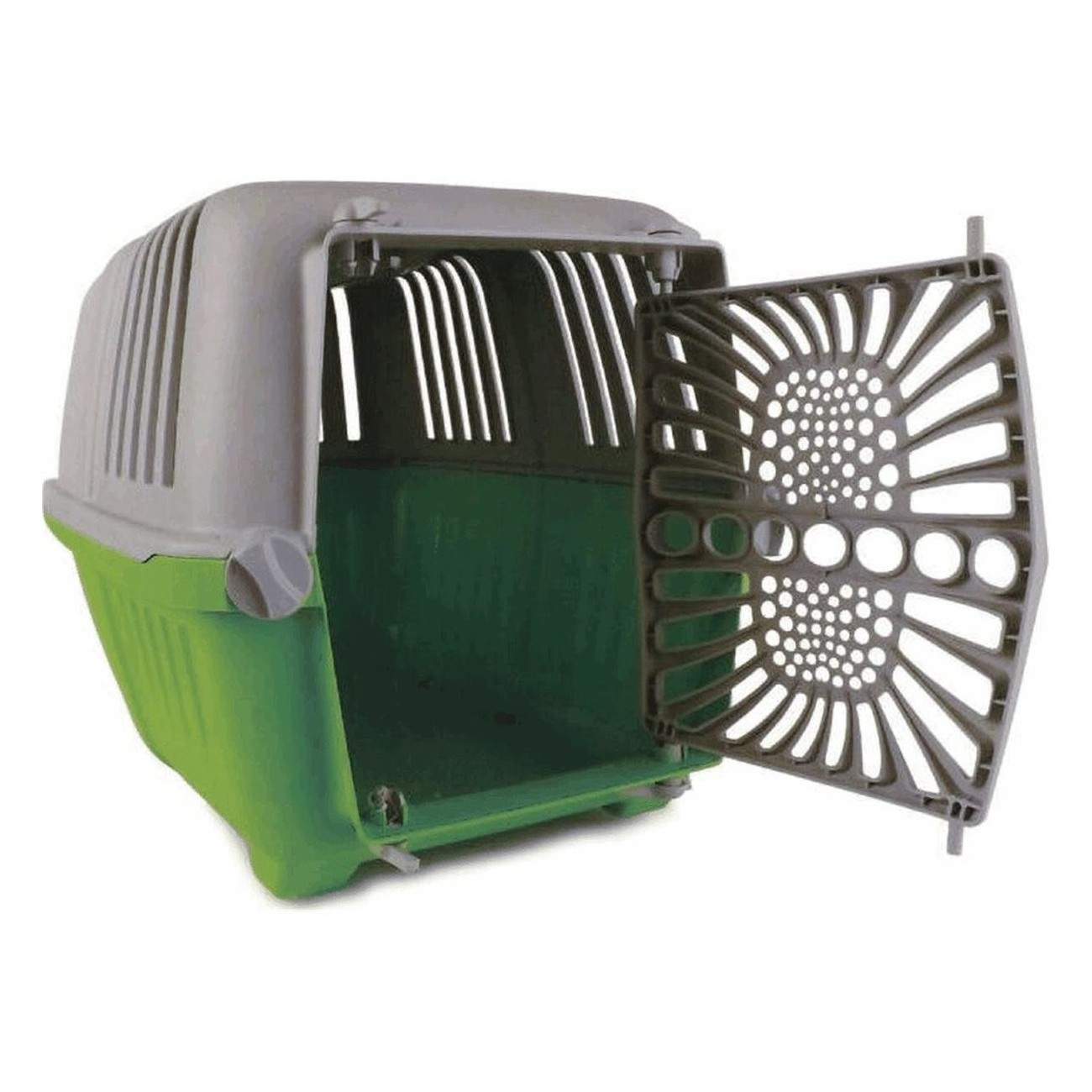 Pet Box Peggy 47x29x33cm Grün/Grau - Transportbox für Haustiere bis 10kg - 1