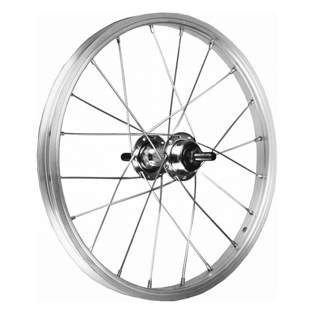 14' Front Wheel in Silver Aluminum with 85mm Hub for Tire - 1