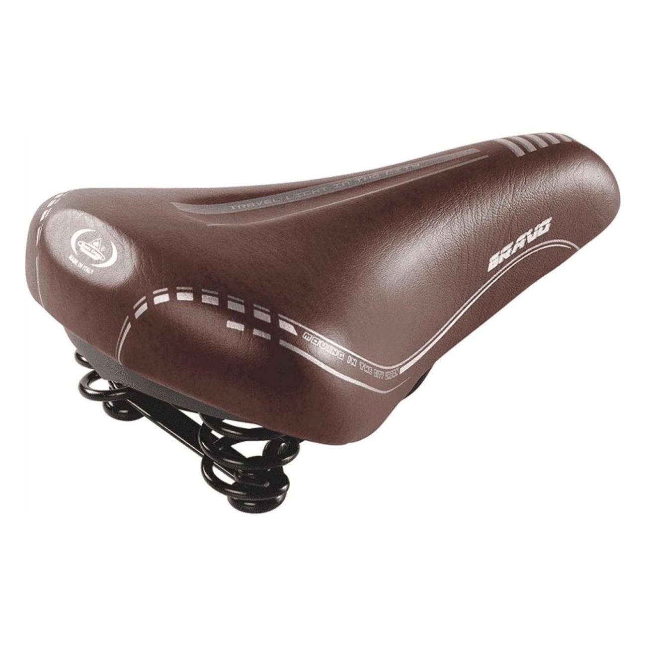 Citybike Saddle Bravo Soft Brown 275x180 mm with Spring Structure and FLEX PU Padding - 1