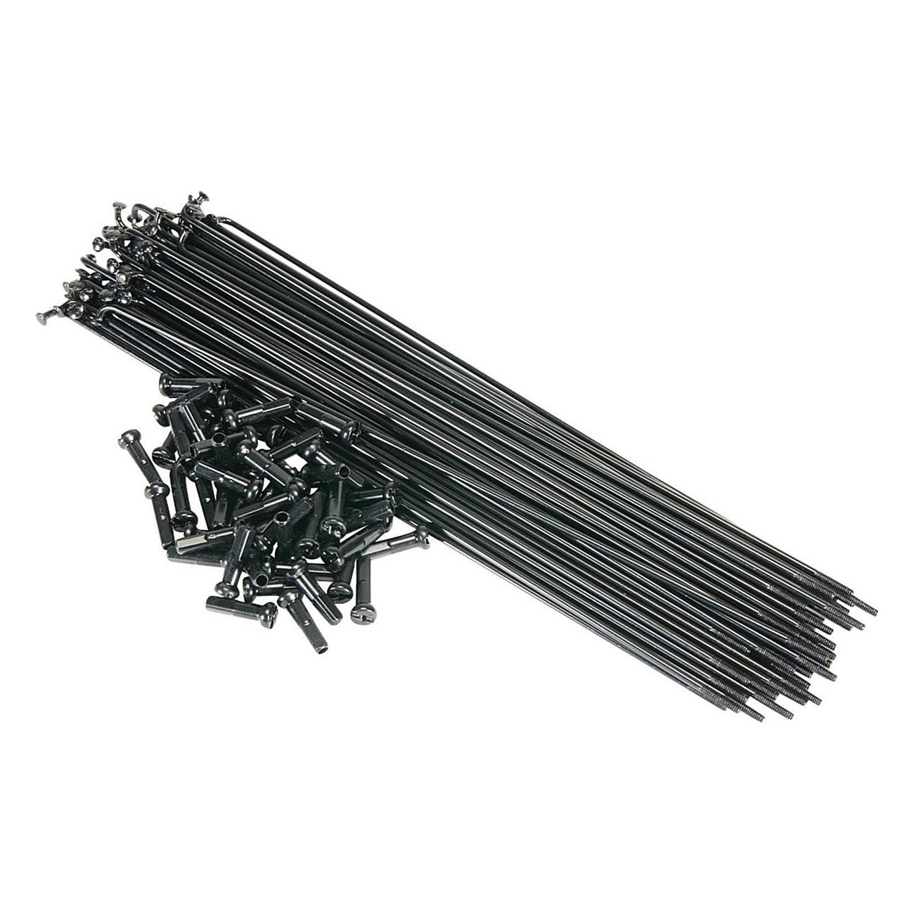 184mm Stainless Steel Spokes with Black Nipples - Pack of 50 Pieces - 1