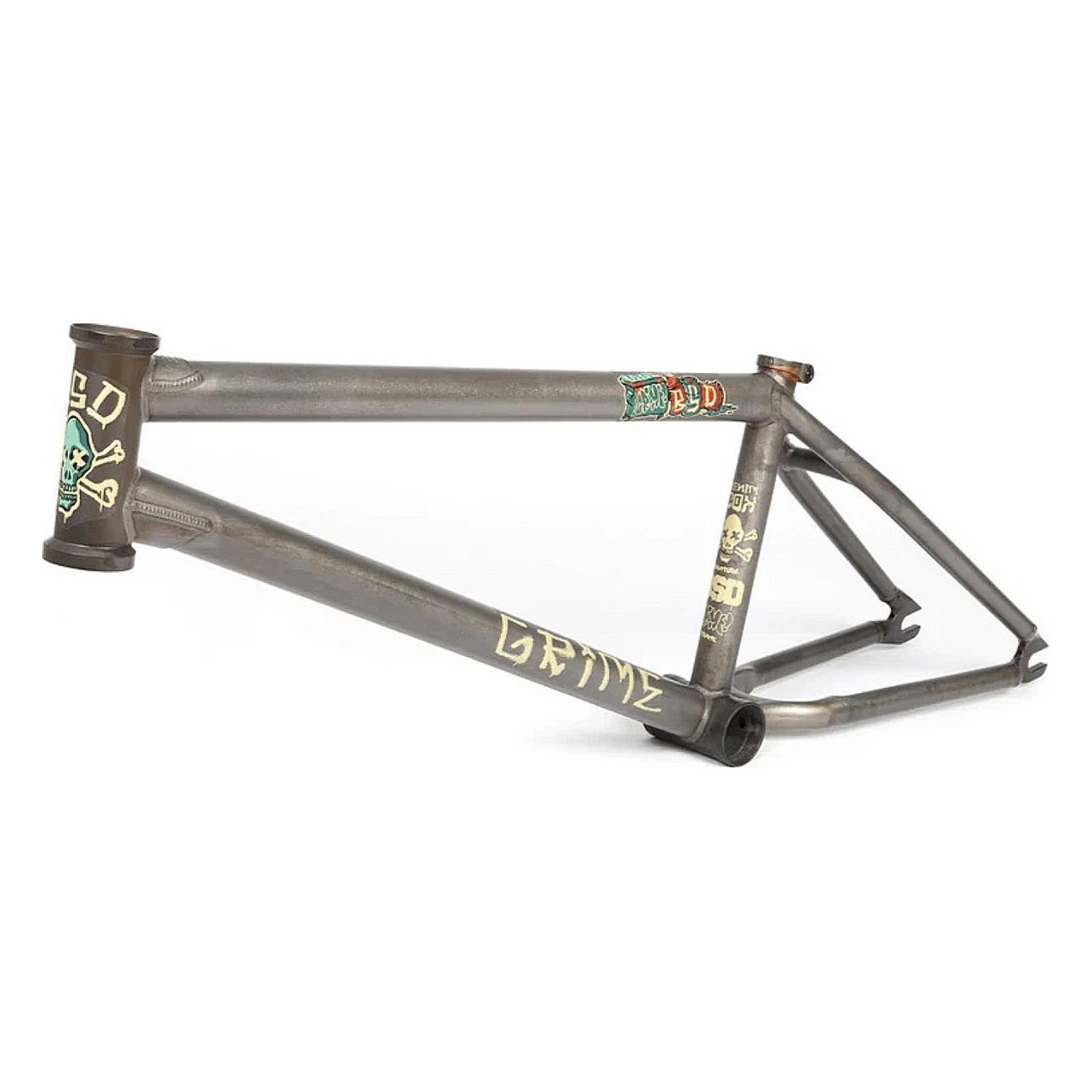 Grime 20.6' Frame in CrMo 4130 Raw for BMX - Minimalist and Durable Design - 1