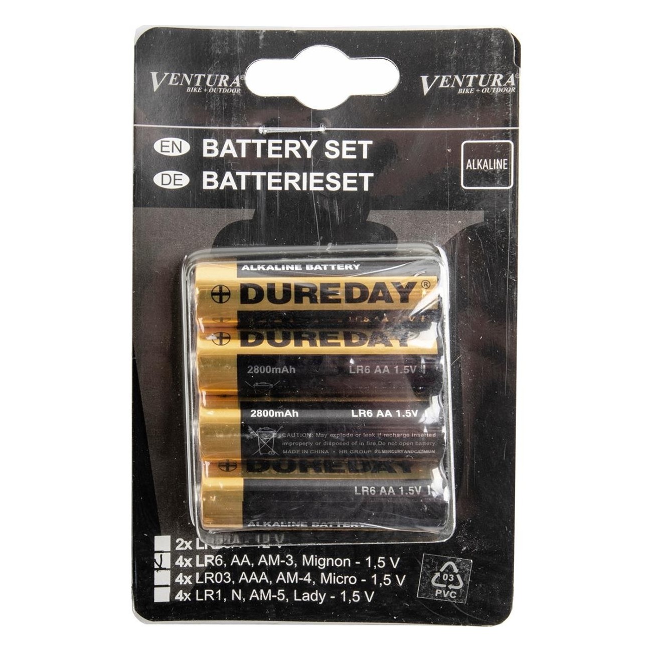 Baterías Alcalinas AA 1.5V Ventura-EK - Set de 4 Piezas - 2