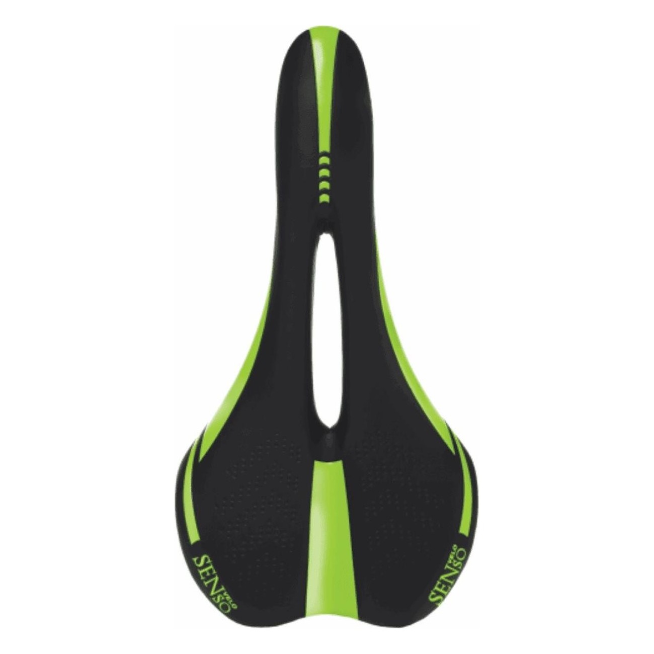 Sella Velo Senso 3274 Sport Unisex Nero/Verde Fluo - Comfort e Prestazioni, 276x142 mm, Rail Cr•Mo - 1 - Selle - 