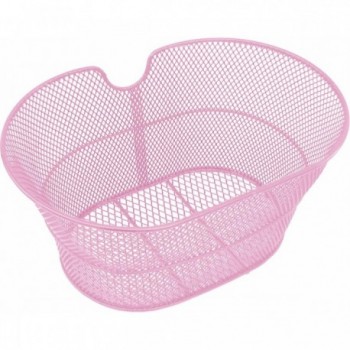 Cesta Delantera Ovalada de Acero Rosa 30x18x39 cm para Bicicletas 26/28 - 1