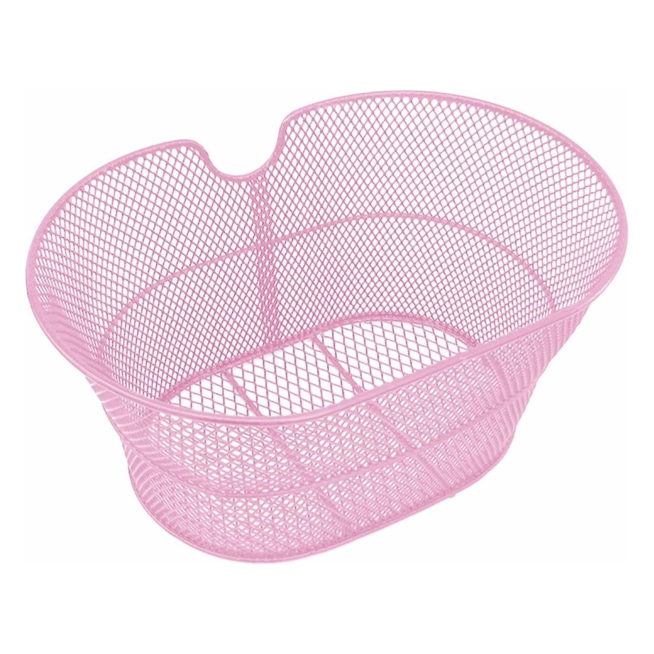 Cesta Delantera Ovalada de Acero Rosa 30x18x39 cm para Bicicletas 26/28 - 1