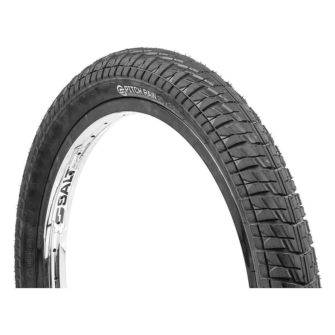 Salt 20x2.25 Black BMX Tire with Block Tread Design - 1