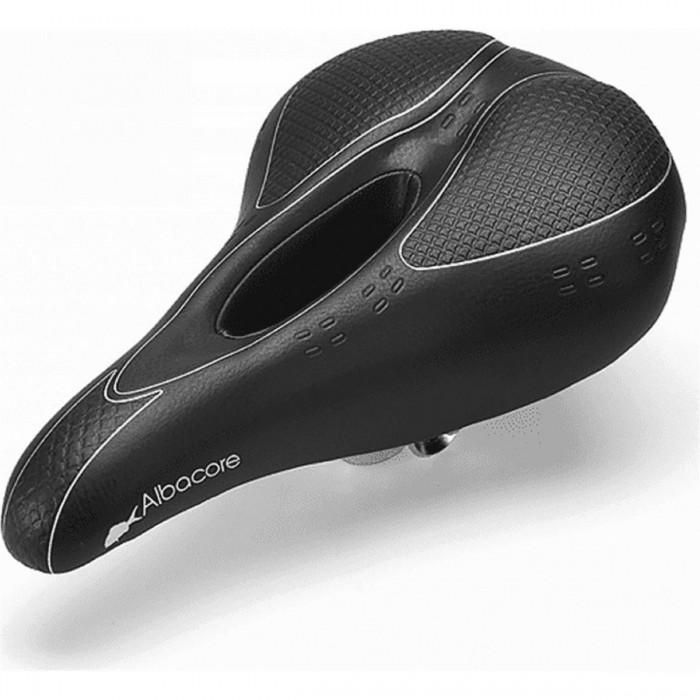 Sella MTB Uomo Nero Offroad con Foro Centrale 275x171 mm, 532g, Materiale SKAI - 1 - Selle - 8032568529480