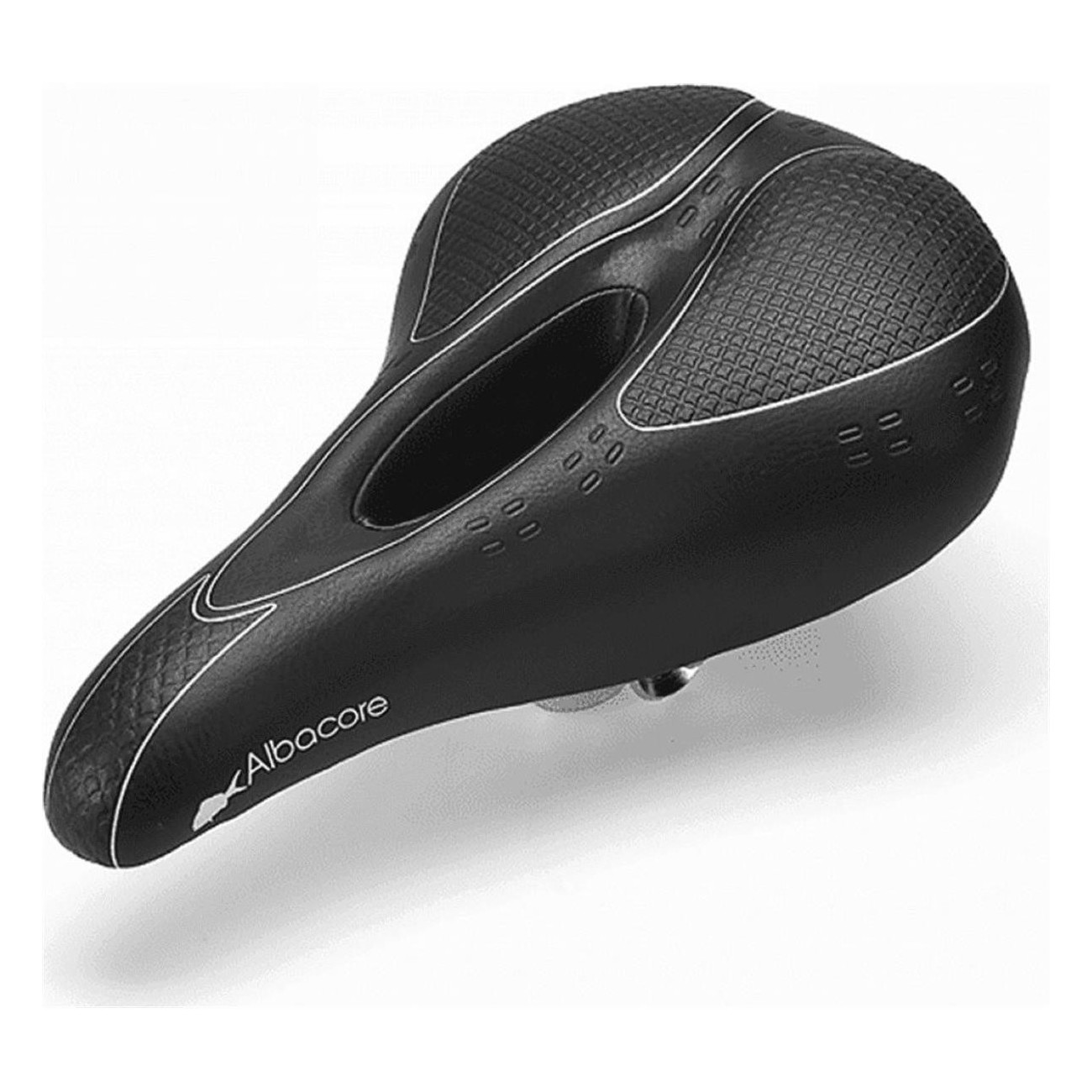 Sella MTB Uomo Nero Offroad con Foro Centrale 275x171 mm, 532g, Materiale SKAI - 1 - Selle - 8032568529480