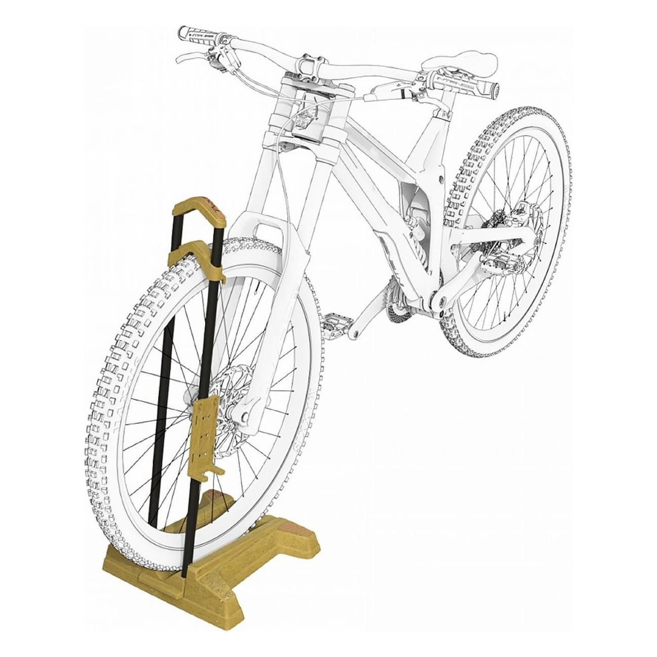 Fahrradständer 1 Platz Lybra Eco Bamboo nachhaltig für Räder 20-29 Zoll - 2