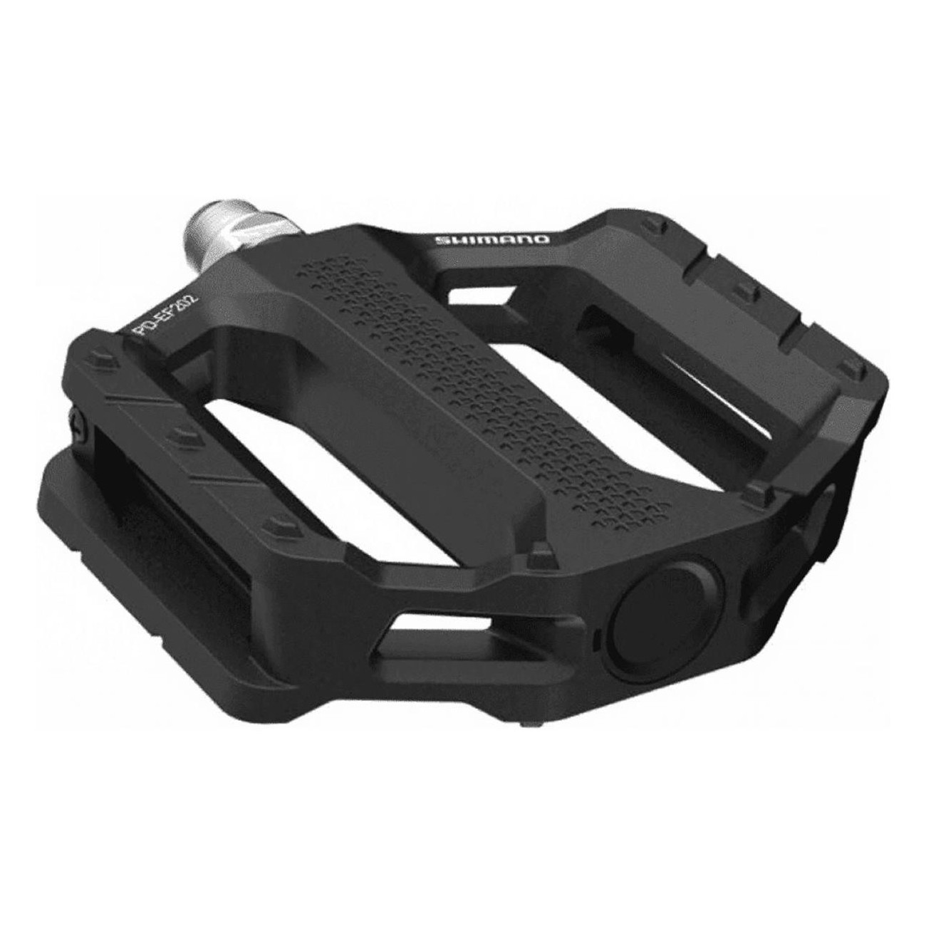 Pedales Shimano Planos PD-EF202 de Aluminio Negros para Offroad y Citybike - 1