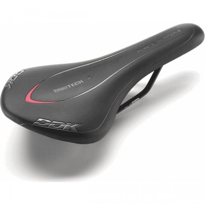 Selle MTB/Course DDk 9009 Noir/Rouge en Acier Skay - 250g, Confort et Performance - 1