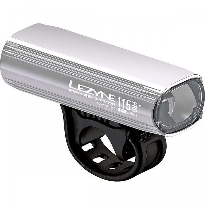 Luce per Bicicletta Led Power Pro 115+ STVZO Argento, 115 Lux, Batteria Ricaricabile, Impermeabile IPX7 - 1 - Luci - 47128060033