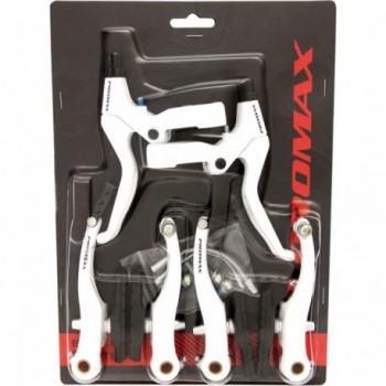 Promax White V-Brake Set with Front and Rear Brake Levers and Bodies - 2