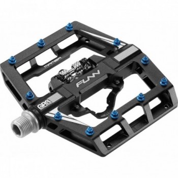 MAMBA Black/Blue Aluminum Pedal - SPD/Flat Dual Use, 450g, Durable & Lightweight - 1