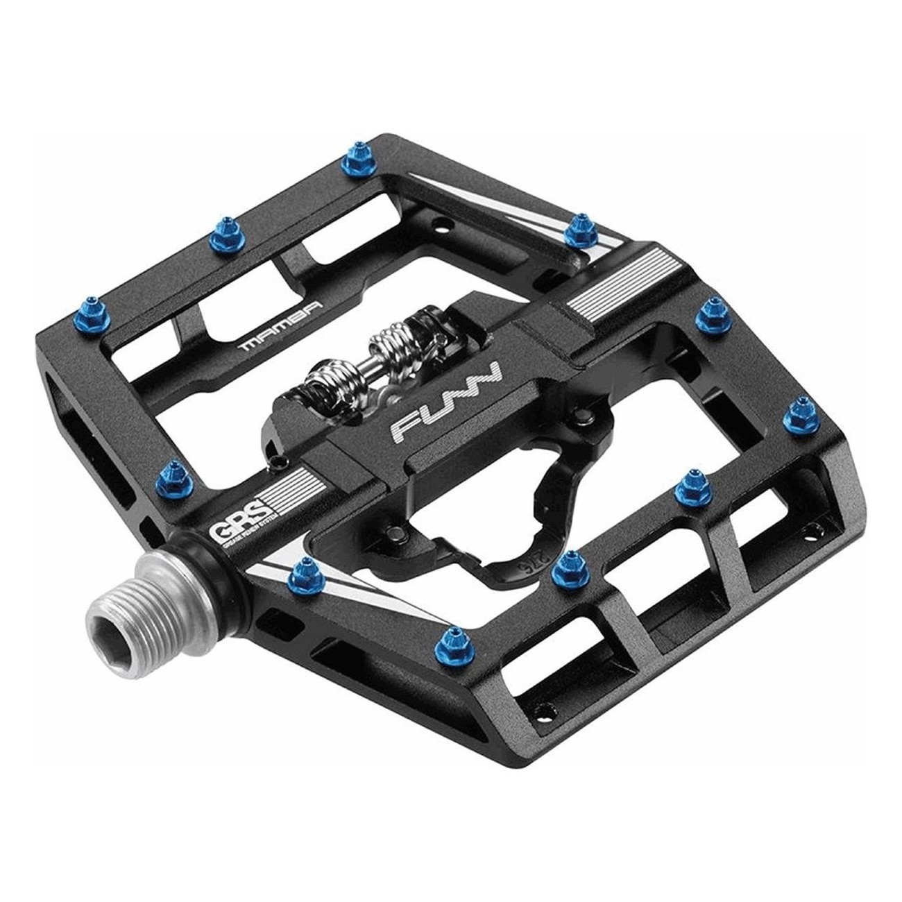 MAMBA Pedal aus Aluminium Schwarz/Blau - SPD/Flat, 450g, Robust und Leicht - 1