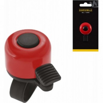 Campanello Din Din Rosso in Acciaio Ø34 mm - Design Compatto e Funzionale per Bicicletta - 1 - Campanelli - 8059796066754