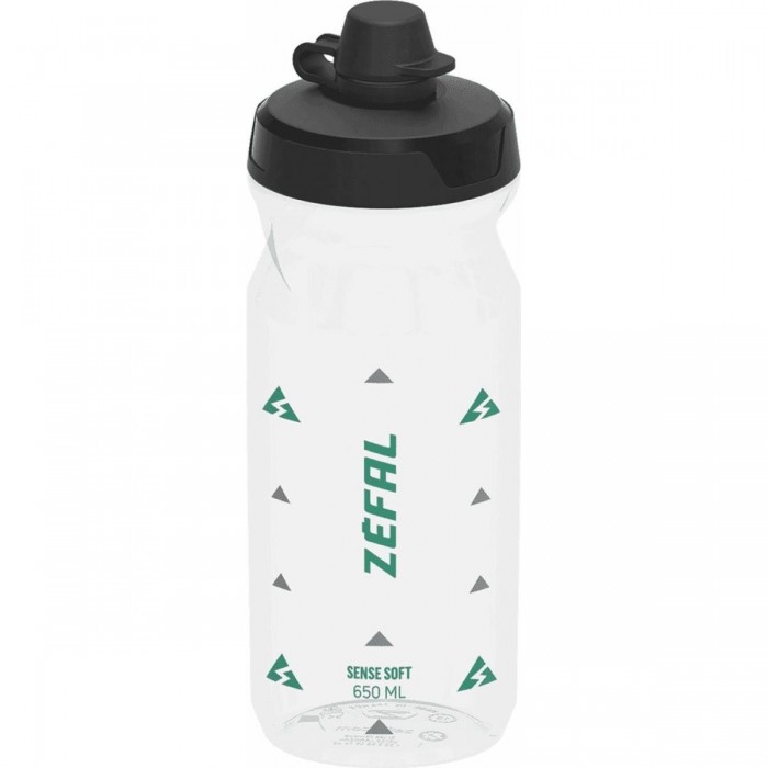 Sense Soft 650ml Transparent Green Water Bottle with Protective Cap - 1