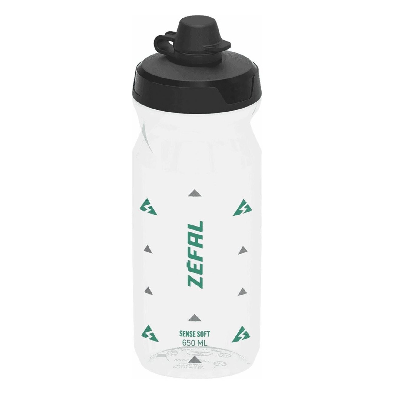 Sense Soft Trinkflasche 650ml Transparent Grün mit Schutzdeckel aus recycelbarem Polypropylen - 1