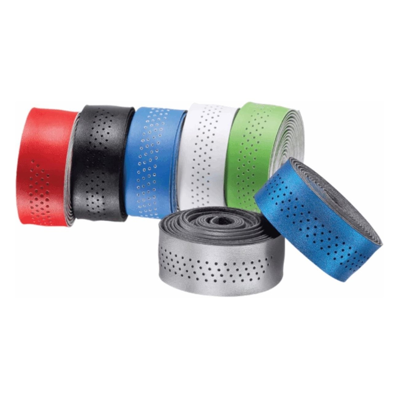 Red Perforated Handlebar Tape 30mm x 1600mm with Complete Accessories - 1