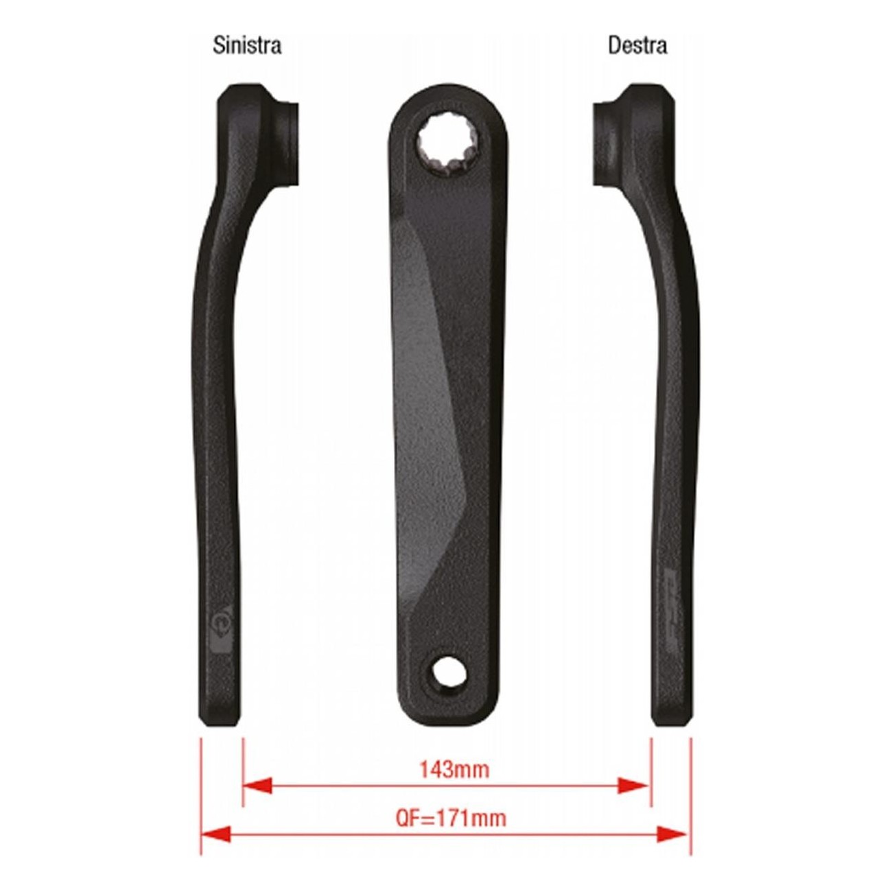 Paar Bosch Gen4 Kurbelarme 165mm aus schwarzem Aluminium mit ISIS-Anschluss - 1