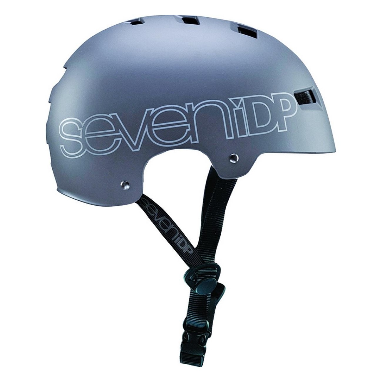 Casco M3 S/M Grigio Scuro-Nero per Dirt Jump e Skatepark, Guscio in ABS, 11 Prese d'Aria, Loghi 7iDP e Seven - 1 - Caschi - 5055