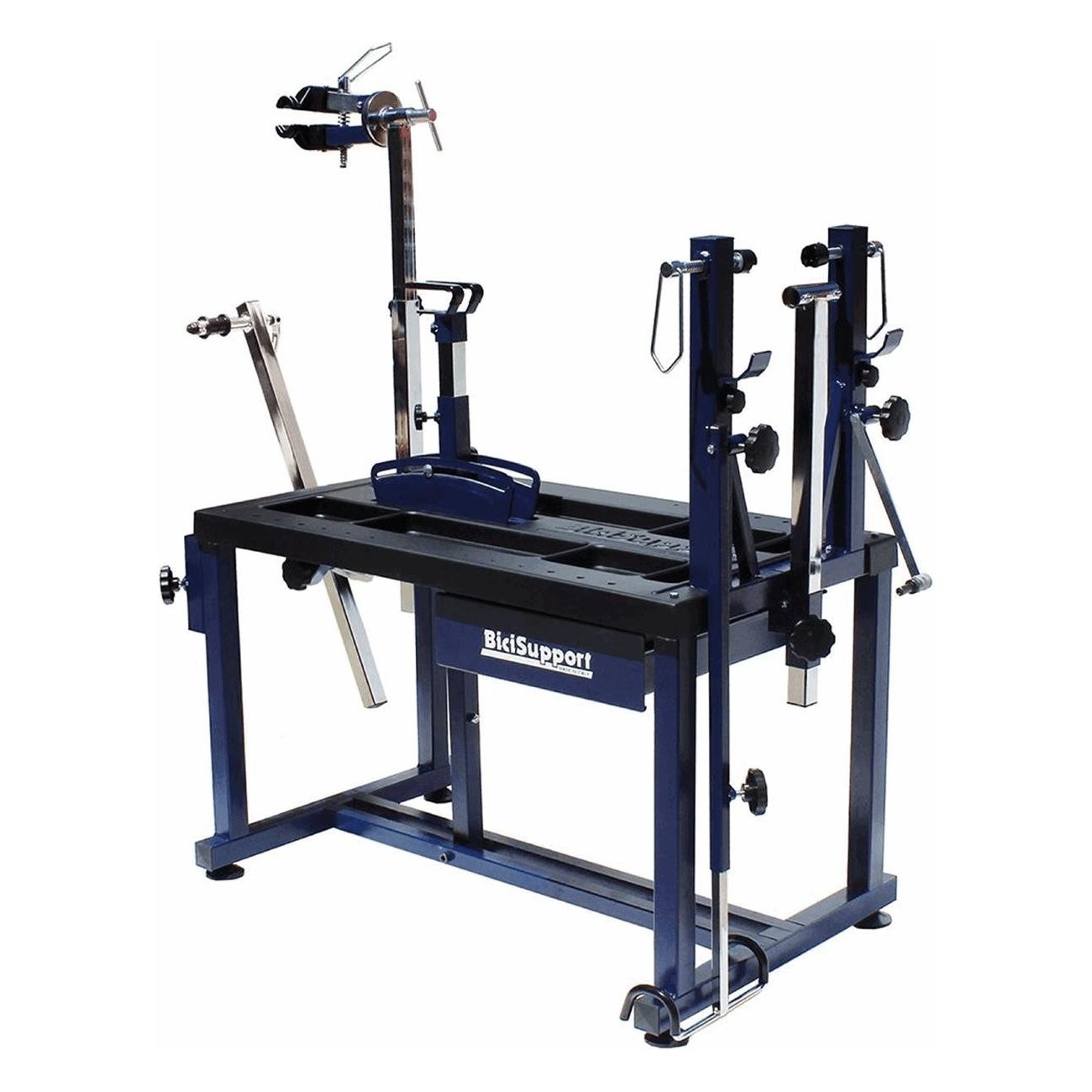 Blue THE TOUR Workbench with Swivel Vise and Bike Support - 1