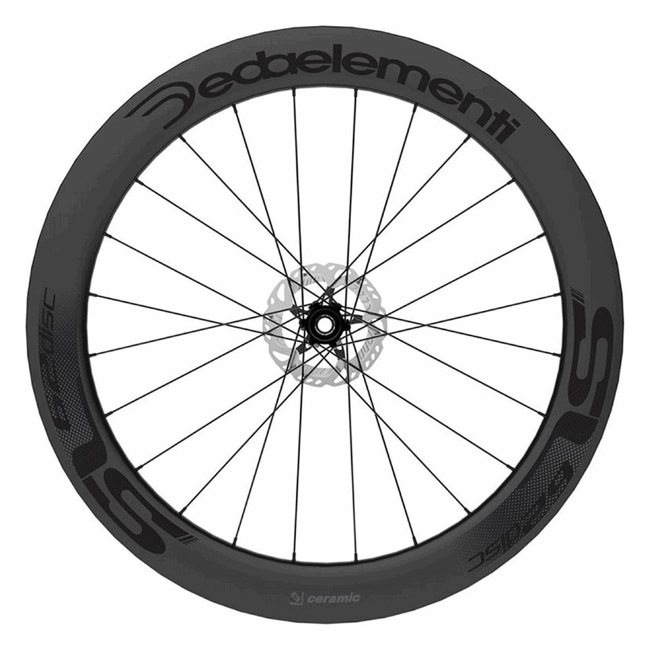 Ruota Anteriore Deda SL62DB 28x62mm in Carbonio Tubeless per Freni a Disco - 1 - Ruote complete - 8052783485125