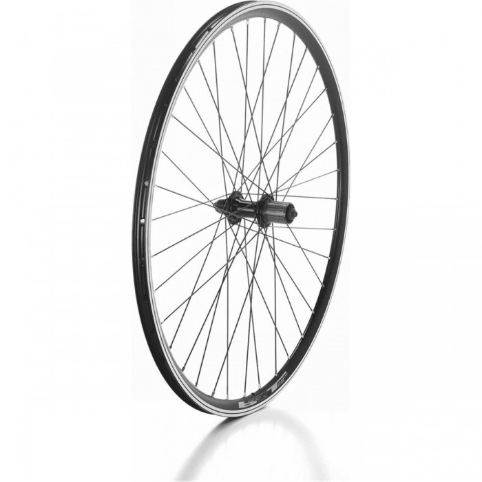 28' CTB Rear Wheel in Black Aluminum for 8/9/10 Speed, V-brake, QR - 1