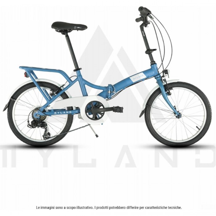 Faltfahrrad 20' City Blau mit Aluminiumrahmen und Shimano 6-Gang-Schaltung - 1