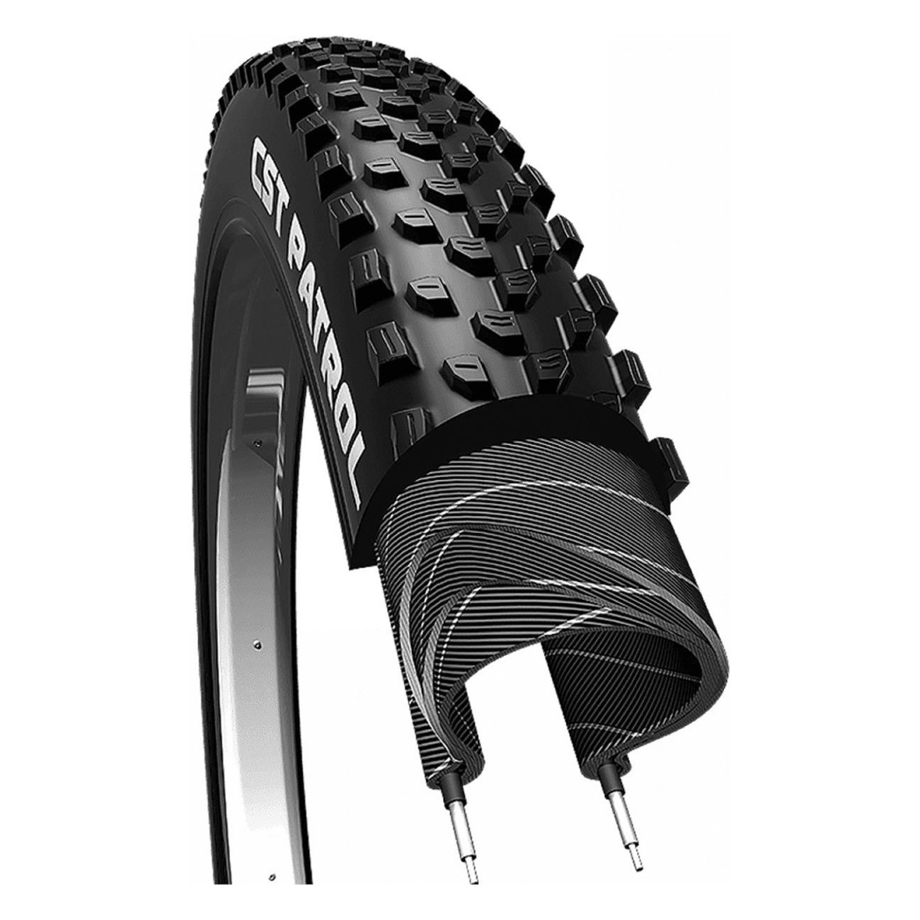 29x2.60 Patrol C1846 TL Ready Folding MTB Tire Black with Aggressive Tread - 1