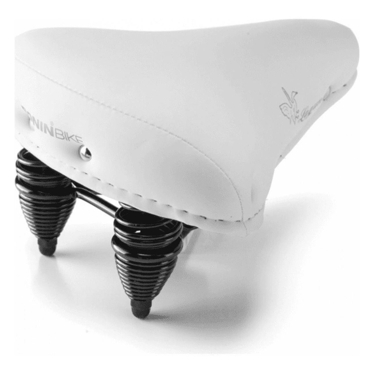 Laguna White Citybike Saddle with Double Spring and Flex PU Padding - 270x225 mm - 1