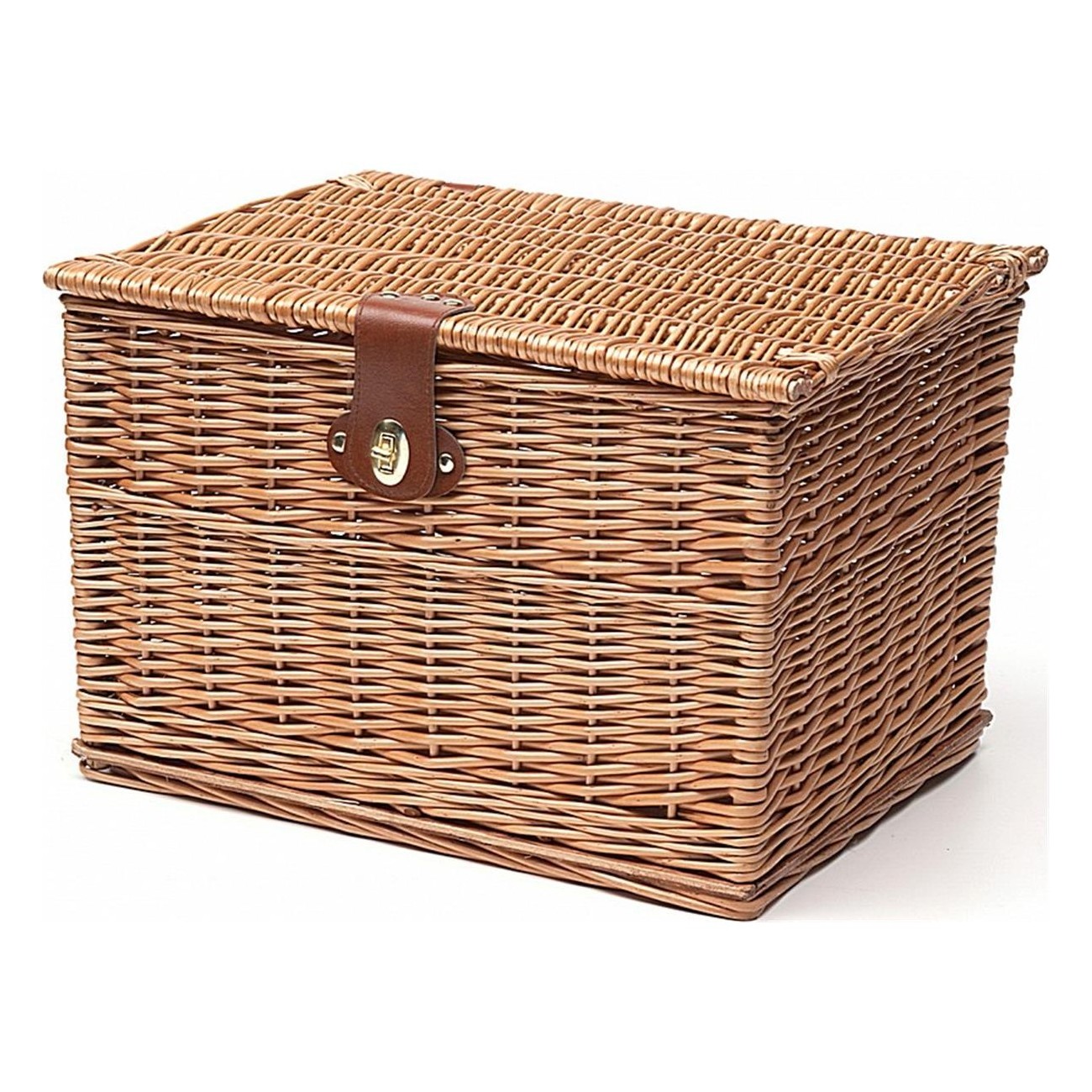 Large Natural Wicker Basket 44x32x29 cm for Indoor and Outdoor Use - 1